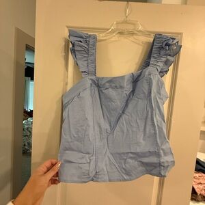 Torrid Light Blue Ruffled Blouse